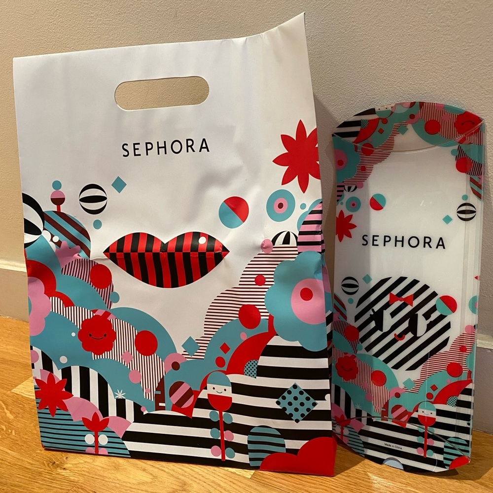 New Festive Sephora paper bag and plastic gift box